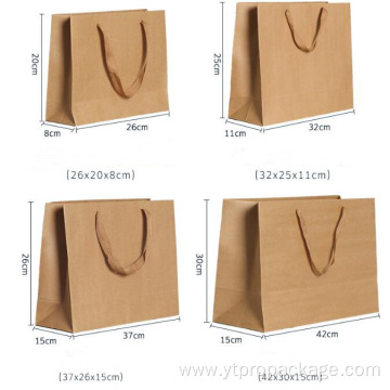 Handles Brown Kraft Paper Bag with Printed Logo